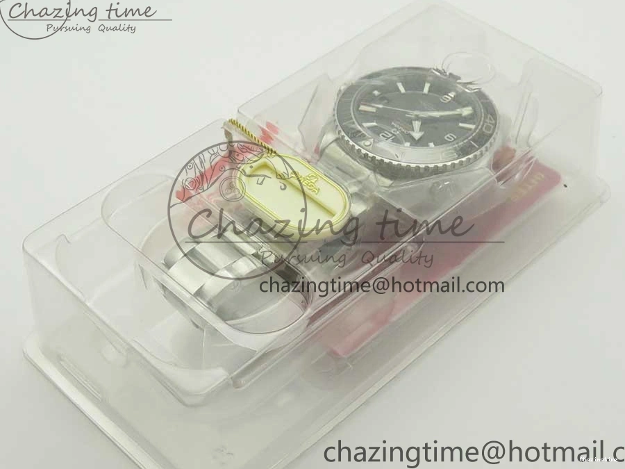 0407 Trendy Planet Ocean 43.5mm SS VSF 1:1 Best Edition Black Ceramic Bezel and Dial on SS Bracelet A8900 Super Clone 7973